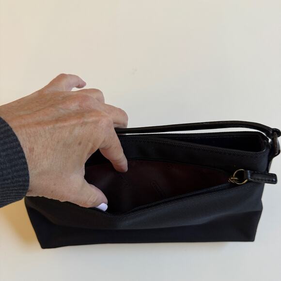 Vintage Coach Black Nylon Mini Shoulder Clutch Bag Removable Strap EUC Evening - Picture 8 of 13